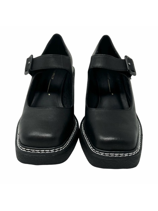 Intentionally Blank Categorial Mary Janes Size 6 Black Leather Square Toe NEW - Picture 4 of 13